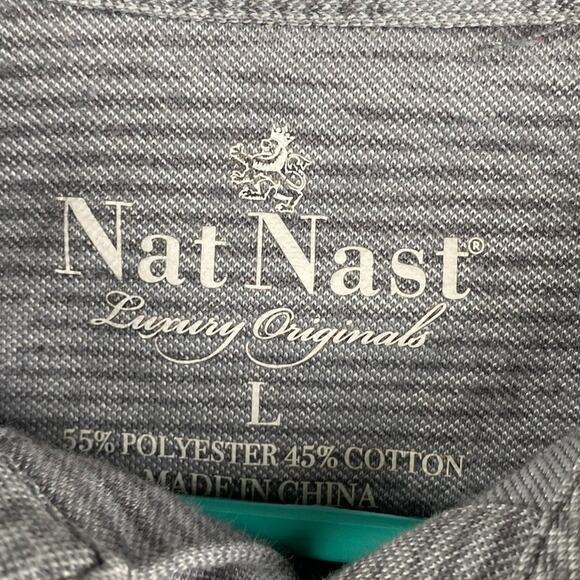 Nat Nast Polo Golf Causal Shirt Mens Large Gray Floral Print Classic Performance - Picture 5 of 11